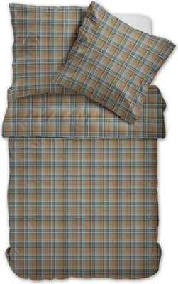 Produktbild von Dormabell Flanell Bettwäsche 135x200 cm Karo kariert blau sand