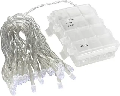 Produktbild von Lex Light LED Lichterkette Batterie 4,35m 30 LEDs kaltweiß Timer außen
