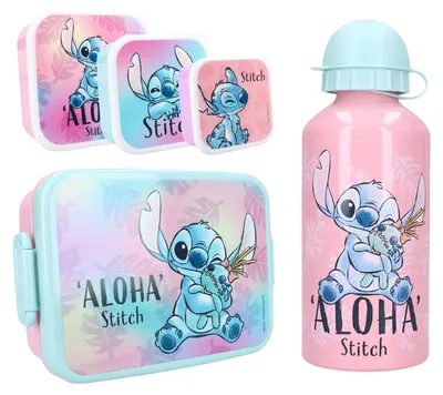 Image de Ensemble repas Lilo & Stitch : boîte à lunch, boîte à goûter et gourde