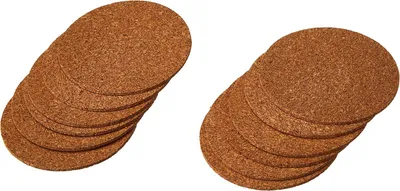 Imagen del producto de Hesse e.K. 12 posavasos de corcho - Posavasos de vidrio con base de corcho - Diámetro de 9,5 cm
