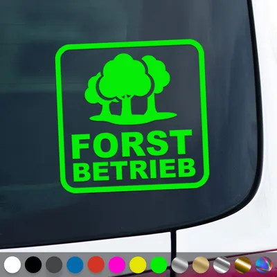 Produktbild von PantherPixel Forstbetrieb Forstwirt Aufkleber Forstbedarf Sticker Auto Geschenkidee Farbe Neon-Grün