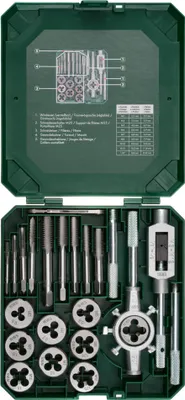 Produktbild von PARKSIDE® Gewindebohrer-Schneideisen-Set, 21-teilig