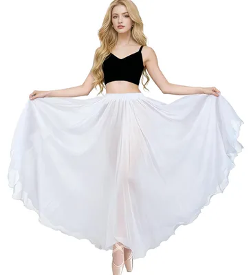Produktbild von Damen Bauchtanzrock Chiffon Swing Lange Rock Festival Performance Kleidung