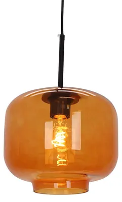 Produktbild von Olucia - ANNIEK - Pendelleuchte - Orange / Schwarz, KI-generiertes Bild
