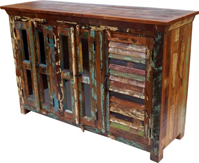 Produktbild von Massive Vintage Kommode, Highboard, Sideboard, Flurschrank - Modell 26, Mehrfarbig, Holz, 92*140*46 cm, Kommoden & Sideboards
