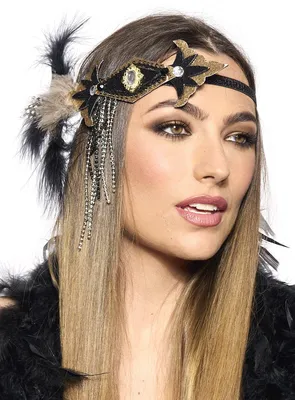 Produktbild von Flapper Haarband schwarz-silber