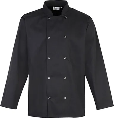 Produktbild von Premier Workwear PR665 | ChefŽs Long Sleeve Stud Jacket XS bis 3XL - Farbe: Black - Größe: XL