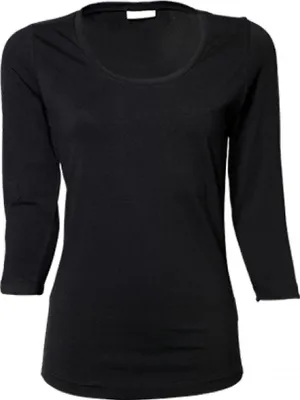 Image de Tee Jays 460 | T-shirt femme 3/4 Sleeve Stretch - Couleur : Black - Taille : L