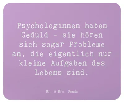 Produktbild von Mr. & Mrs. Panda Mauspad Spruch Geduldige Psychologin - Lavendeltraum - Geschenk, Mousepad, Berufspassion, Respekt, pc mausunterlage, Berufe, Mouse Pad, Therapie, Geduld