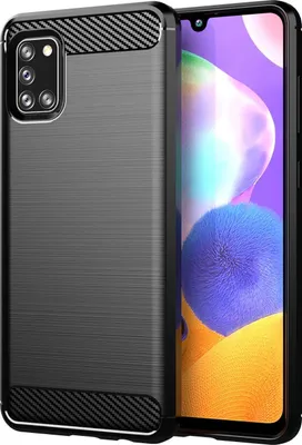Produktbild von Cadorabo Hülle für Samsung Galaxy A31 in Schwarz Schutzhülle TPU Case Cover Etui Handyhülle