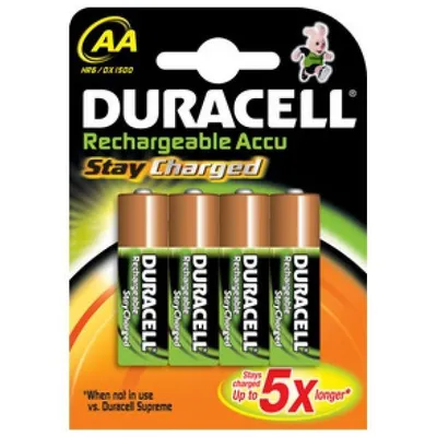 Produktbild von Duracell Stay Charged AA (4pcs), Wiederaufladbarer Akku, AA, Nickel-Metallhydrid (NiMH), 4 Stück(e), 2000 mAh