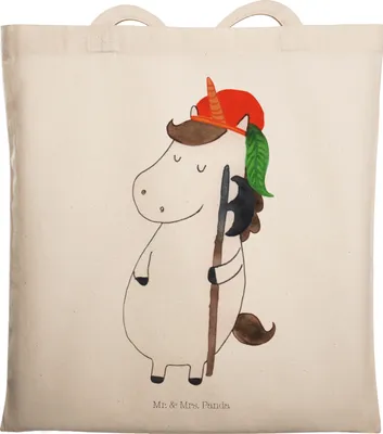 Produktbild von Mr. & Mrs. Panda Schultasche Einhorn Junge - Transparent - Geschenk, Tasche, Unicorn, Stoffbeutel, Bube, Einhörner, Beutel, Shopping, Mittelalter, Tote Bag, Jutebeutel