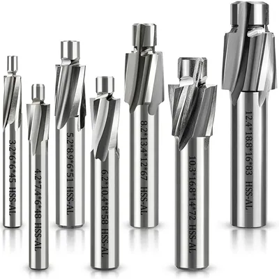 HSS-Senker-Satz M3-M12, 7-teilig, 4 Schneiden, für Metall & Holz