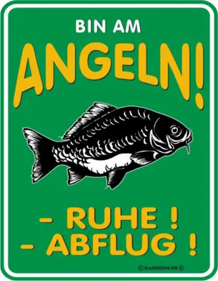 Image de Je suis au repos de la pêche ! Décollage ! - Fun-Schilder - Plaque en tôle