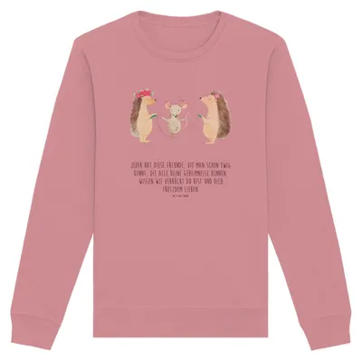 Produktbild von Mr. & Mrs. Panda Baumwoll Pullover Igel Seilhüpfen Größe S - Canyon Pink - Geschenk, Maus, Seilspringen, Bio, Kinder, Pulli, Sweater, Lustige Sprüche, Kindergarten