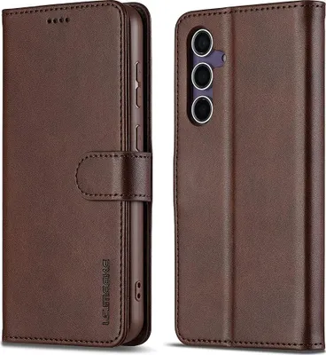 Produktbild von Samsung Galaxy A36 Hülle - LC.IMEEKE Luxus Klapphülle - Dunkelbraun