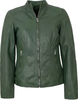 Produktbild von Jilani - Damen Lederjacke Lammnappa salbei : 34