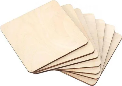 Zdjęcie produktu dla Kwadratowe podstawki - pirografia - 10 sztuk - nieobrobione - 10 x 10 cm