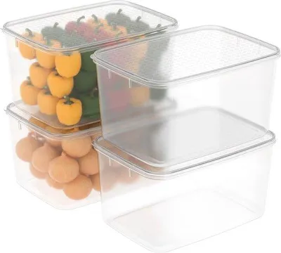 Produktbild von Diepvriesbehälter-Set aus BPA-freiem transparentem Kunststoff, 7L, 4-teilig, magnetron- und Gefrierschrankgeeignet