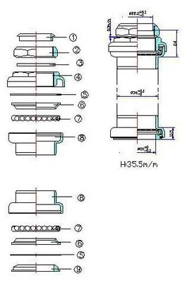 Image de Jeu de rotules Tecora Gazelle 22.2 34 30.0 220242