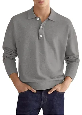 Produktbild von Elzusha – Herren Poloshirt mit langen Ärmeln und schnelltrocknendem Material