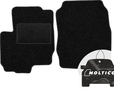 Produktbild von moto-MOLTICO Vorne Fußmatten Auto Velours Autoteppiche Schwarz Automatten Set 2-teilig passend für Mitsubishi Colt 2005-2012