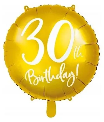 Immagine prodotto di Palloncino in foil con scritta 30° compleanno 45cm oro