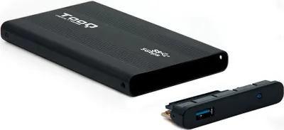 Produktbild von TooQ TQE-2524B, HDD-Gehäuse, 2.5", SATA, Serial ATA II, Serial ATA III, 5 Gbit/s, USB Anschluss, Schwarz