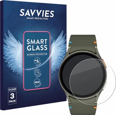 Produktbild von 3x Savvies Schutzglas Folie für Samsung Galaxy Watch 6 / 7 / 8 (40 mm) 9H Panzer Schutzfolie Glas Displayschutz klar transparent