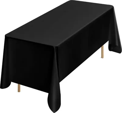 Productafbeelding van Zwarte tafelkleden voor rechthoekige tafels, 6 stuks, 70 x 120 inch, herbruikbaar en machinewasbaar. Krimpvrije polyester tafelhoezen, geschikt voor bruiloften, feesten en banketten