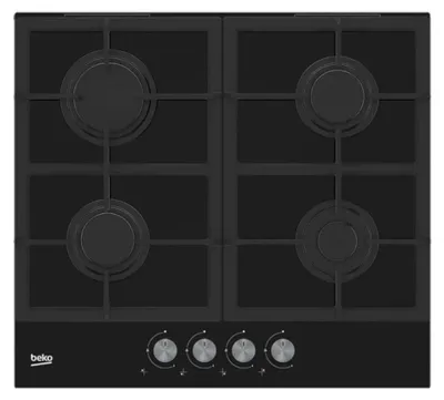 Produktbild von Beko HILG 642C5 SB, Schwarz, Integriert, 60 cm, Gaskochfeld, 4 Zone(n), 4 Zone(n)