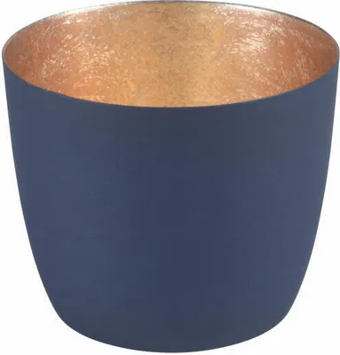 Obrázok produktu pre Darčeková spoločnosť Madras M lampáš, držiak na čajovú sviečku, svietnik, železo, polnočná modrá / zlatá, v 8,5 cm, 77926