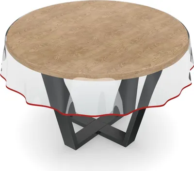 Produktbild von Tischdecke Klara 0,5mm Wachstuch PVC abwaschbar Durchsichtig Transparent Rot SAUM Rund 100cm
