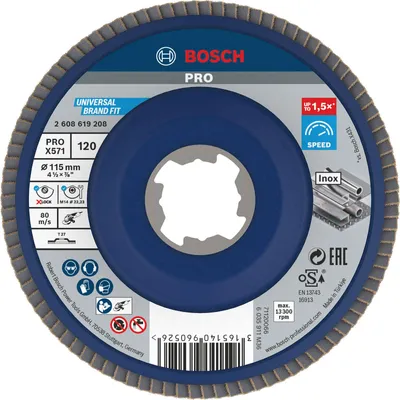 Zdjęcie produktu dla Tarcza listkowa Bosch PRO X571 X-Lock 115 mm G120 - 2608619208