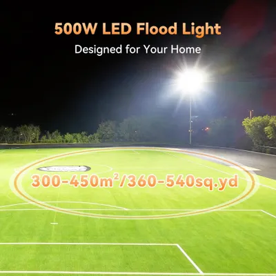 LED-Außenstrahler 500 W, 50.000 Lumen, IP66, 3 Köpfe