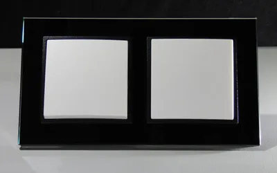 Produktbild von 7849 Abelka Nuovo schwarz GLAS 2 x Wechselschalter 250 Volt 10 Ampere