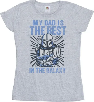 Produktbild von Star Wars - "Mandalorian Best Dad" T-Shirt für Damen BI43481 (S) (Grau)