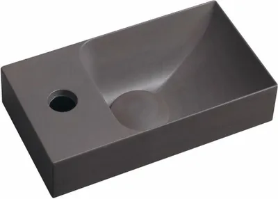 Obrázek produktu pro PICCOLINO Betonové umyvadlo 30,8x10x17cm, otvor pro baterii vlevo, tmavě hnědé