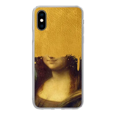 Produktbild von MuchoWow® Handyhülle Schutzhülle Hülle für iPhone X Mona Lisa - Da Vinci - Gold Silikon Softcase Handy Hülle - Handyhülle