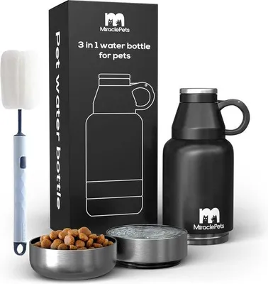 Produktbild von Isolierter 1L Hunde-Trinkflasche Edelstahl BPA-frei