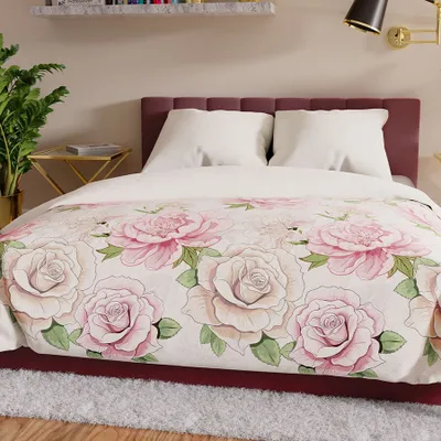 Produktbild von PATTI Bettwäscheset 220x200 cm - Satin Baumwolle, weiß, Blumenmuster