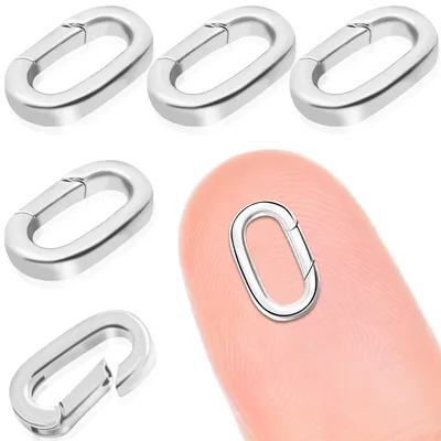 Image de Fermetures à ressort ovales en acier inoxydable - Lot de 5 pièces pour la fabrication de bijoux - Taille M