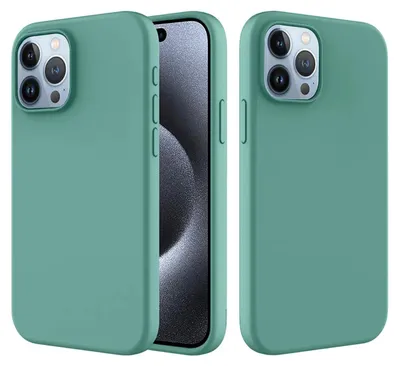Productafbeelding van MobyDefend Hoesje - Geschikt voor iPhone 15 Pro Max - Matte Siliconen Backcover - Groen