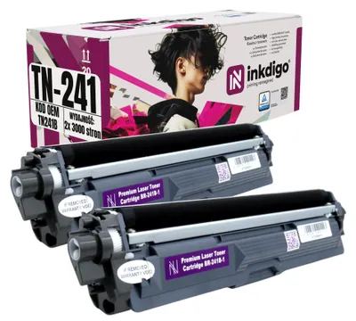Produktbild von Inkdigo 2er-Pack Toner TN241B für Brother DCP-9015CDW, DCP-9020CDW, HL-3140CW, HL-3150CDN – Schwarz,
