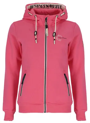 Produktbild von Dry Fashion Damen Sweatjacke Juist - Zip-Jacke Kapuze Pink, Größe 38