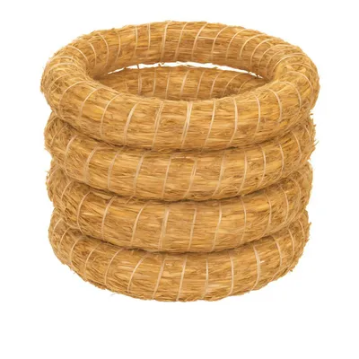 Obrázek produktu pro Aqbau® Slaměné věnce přírodní 5 kusů Ø 25 cm, tloušťka 4 cm - slaměný polotovar pro adventní věnce pro kutily, věnce na dveře a dekorativní věnce - polotovary pro věnce