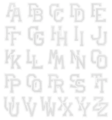 52 Buchstaben-Patches A-Z, aufbügelbar, weiß, 5 cm