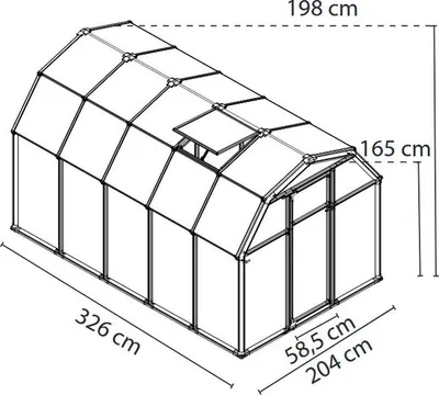 Produktbild von 6,3 m² grünes gartengewächshaus Palram 702468