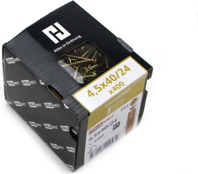 Produktbild von 400x Holzschrauben Schrauben 4,5 x 40 mm Spanplattenschrauben Kreuzschlitz PZ2