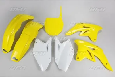 Obrázek produktu pro Sada kapotáže UFO PLAST, 7dílná sada plastových kapotáží pro Suzuki RM-Z 250 ccm, modelové roky 2007–2009, barva: žlutá / bílá